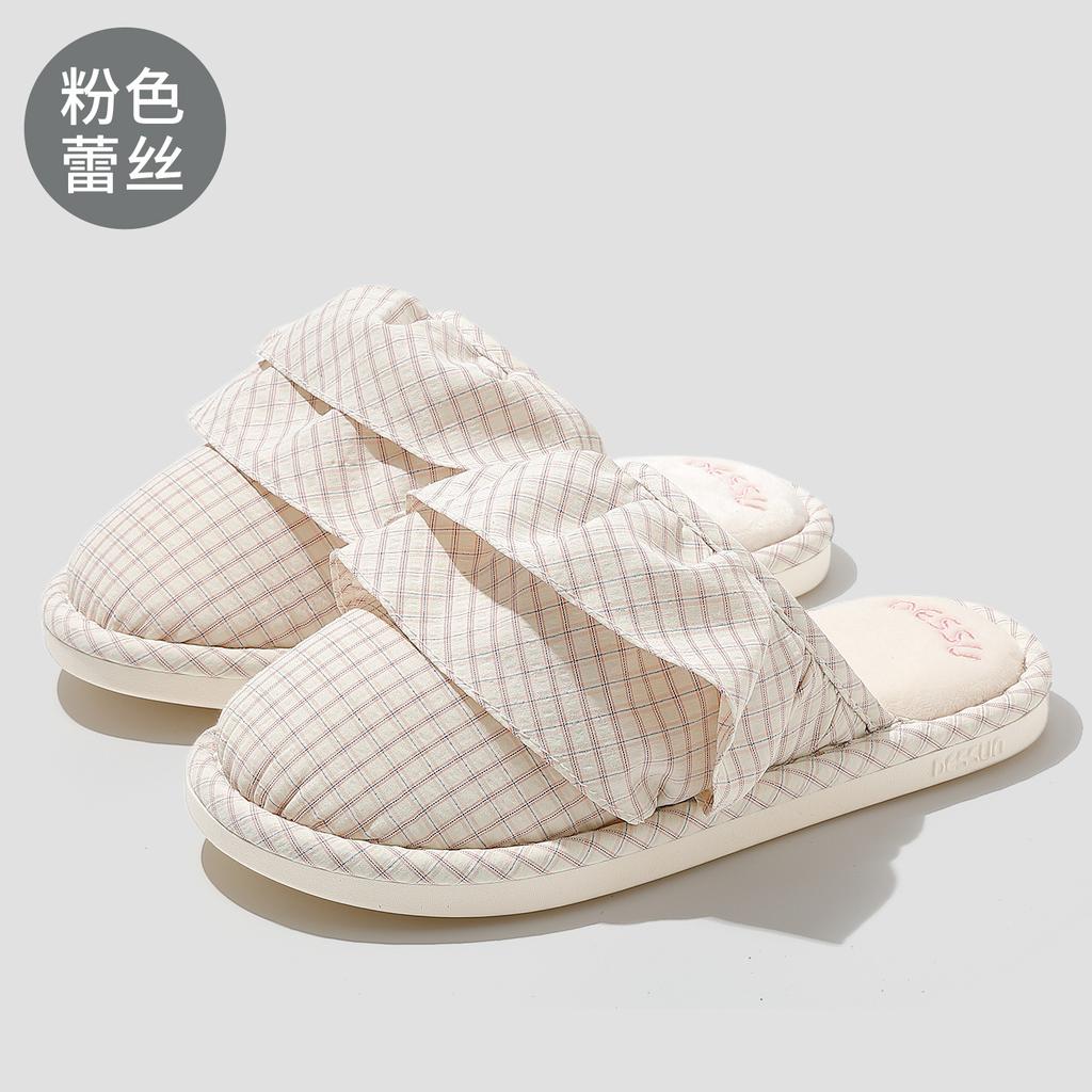 Couple fabric slippers autumn and winter indoor home household bedroom breathable non-slip floor mop