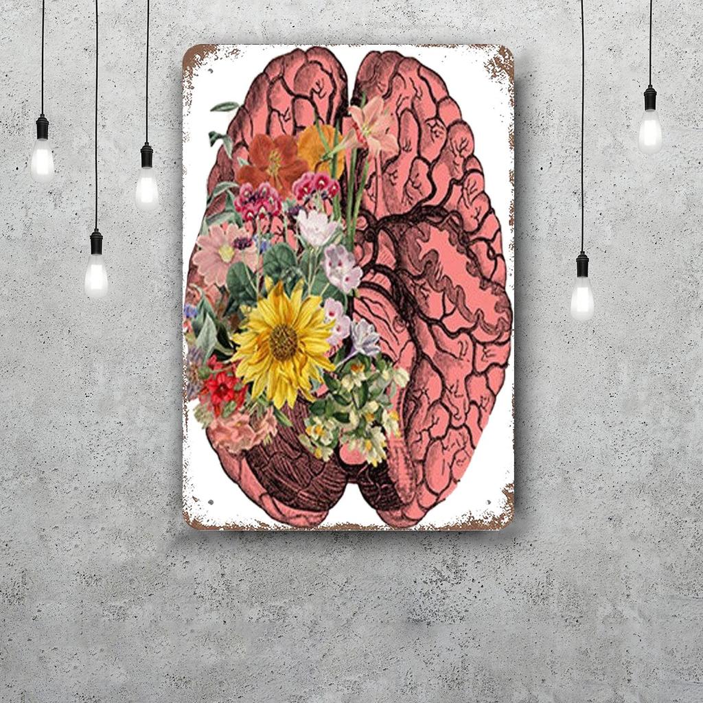 Brain Funny Bar Metal Sign Retro Plaque Vintage Sign Alcohol Drinker Pub Club Man Cave Kitchen Wall Decoration