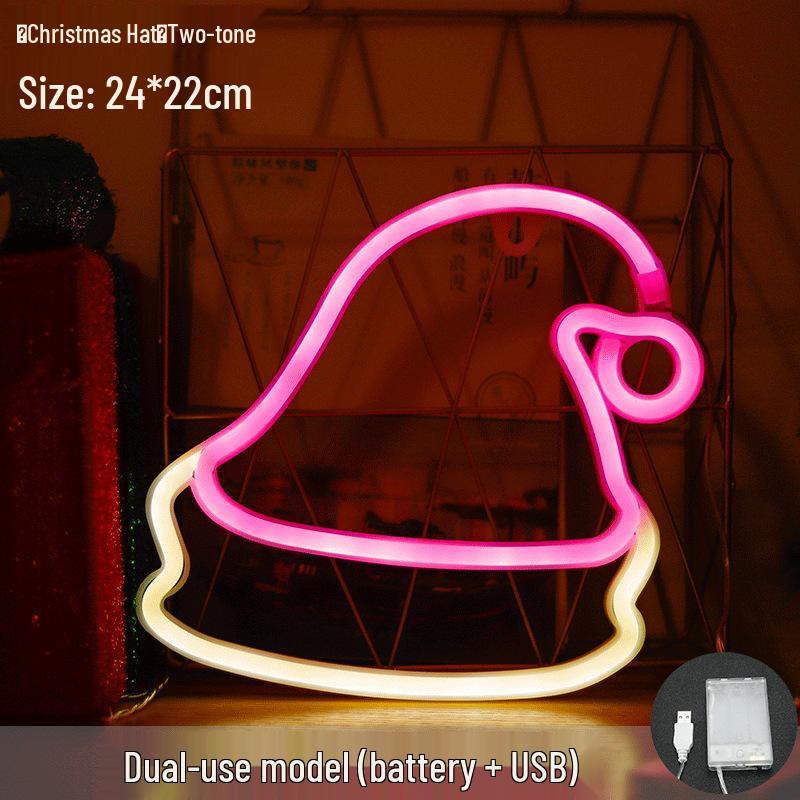 Christmas Neon LED Night Light - Influencer-Inspired Holiday Bedroom Decoration