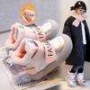 Girls' snow boots, new children's piled thickened cotton shoes in autumn and winter, sports waterproof and non-slip cotton boots