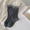 Women's Pre Fall New Style Polka Dot Lace Fashion Fabric Label Simple College Wind Tube Socks