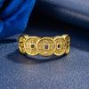 Retro Five Blessings Copper Coin Ring: Antique Style Wealth-Attracting Index Finger Band for Men and Women