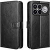 Flip Case for Xiaomi Poco F8 Ultra, Crazy Horse Wallet, Black