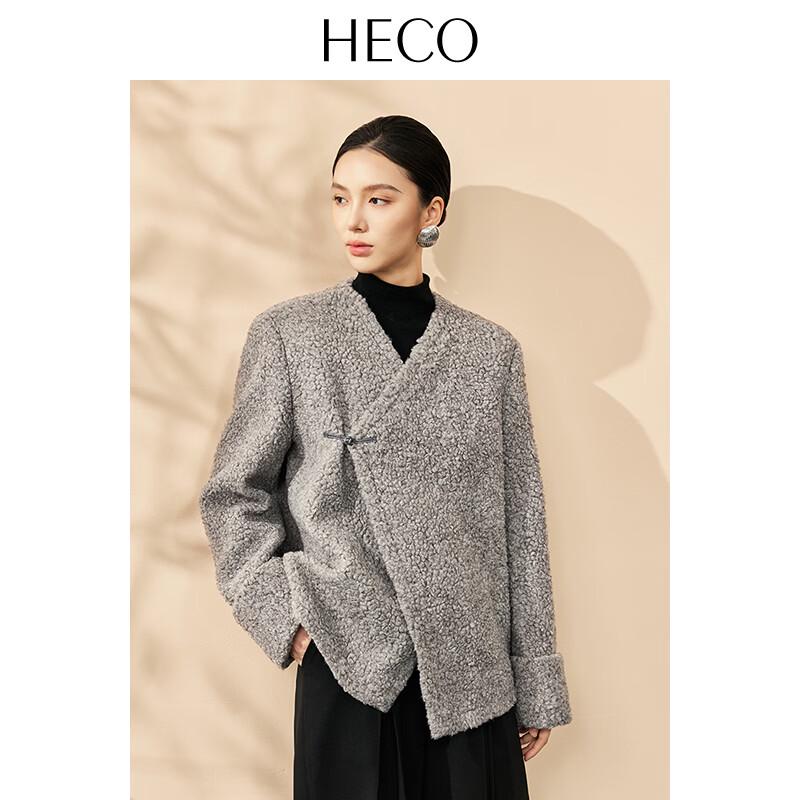 HECO  Yun Rong  New Chinese Style Disc Button Lamb Fleece Jacket S