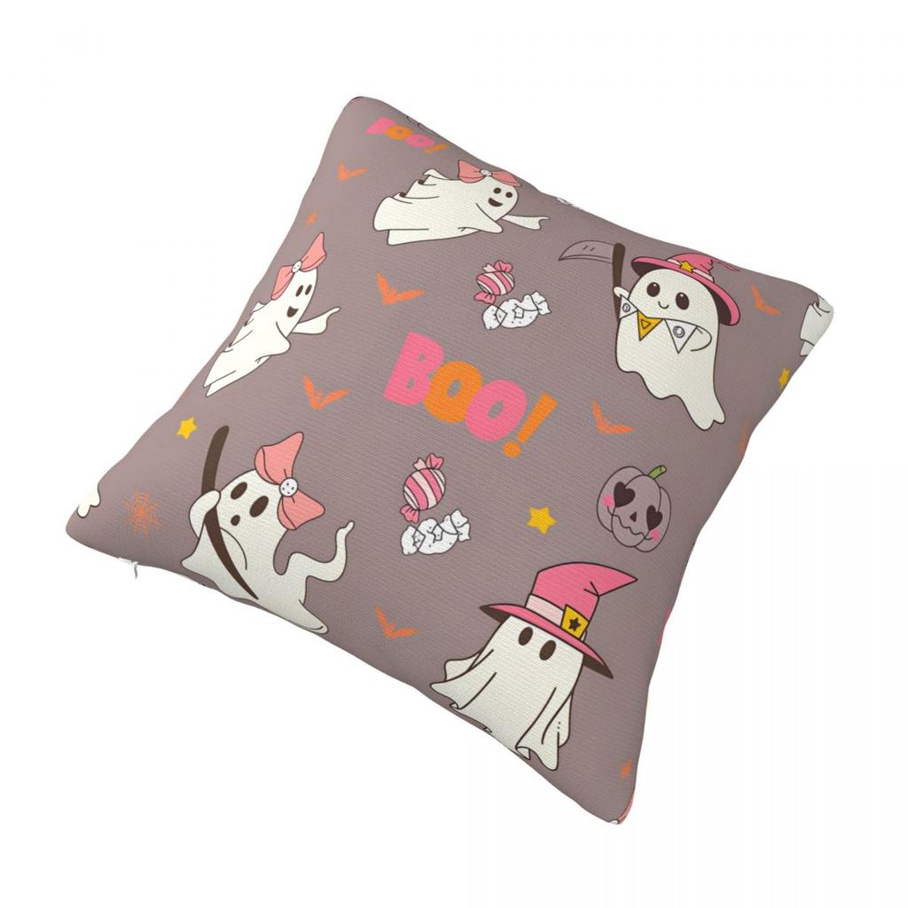 Halloween Cute Ghost Boo Pillowcase Printed Polyester Cushion Cover Gift Throw Pillow Case Cover Home Dropshipping 40*40Cm