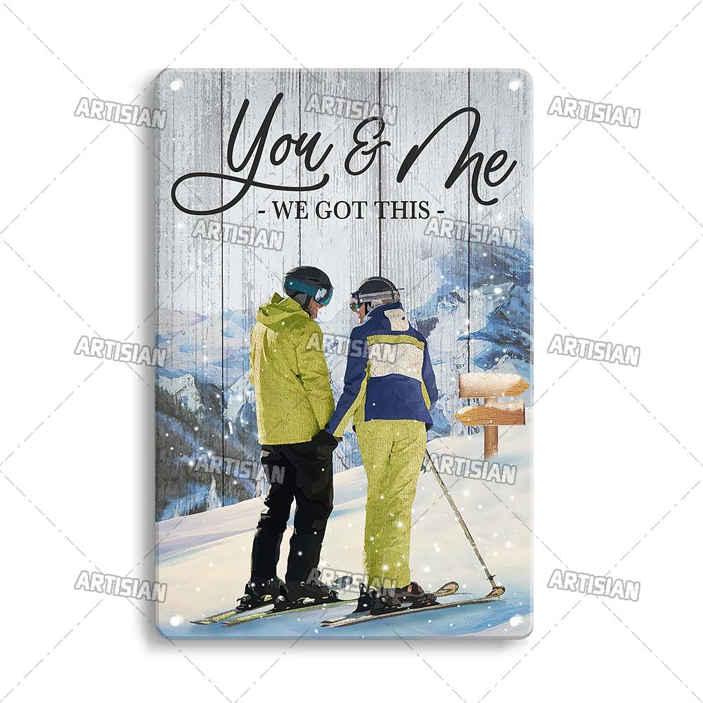 ArtisianSkiingMetalSign Artisian Skiing Metal Sign - Snowboarding/Sledding Sport Tin Plate, Garage/Bar Wall Decor