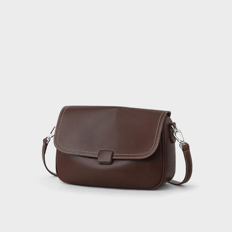 Neue Herbst- und Winter-kleine quadratische Tasche aus echtem Leder für Damen, hochwertige Umhängetasche zum Pendeln