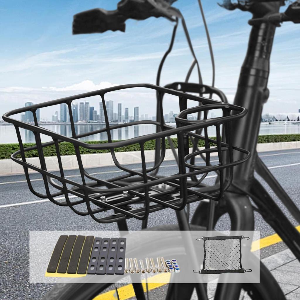 Bicycle Basket Bike Cargo Rack Aluminum Alloy Carrier Easy Assembly Install Bikes Pannier Pet