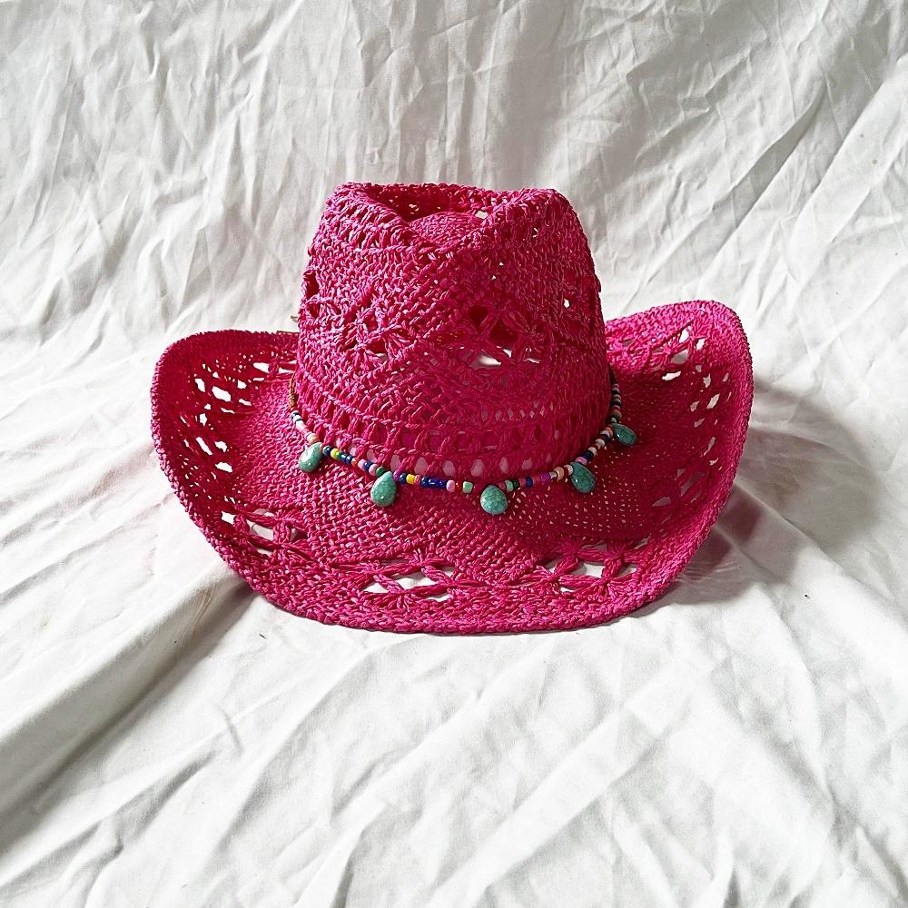 

Men s cowboy hat 2025 gradient color men and women classic retro hollow unisex curled brim wide brim sun hat casquette homme 56-58cm