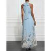 Fall New V-neck Waist Cinched Ruffled Elegant Women's Dress Cross-border Women's Clothing