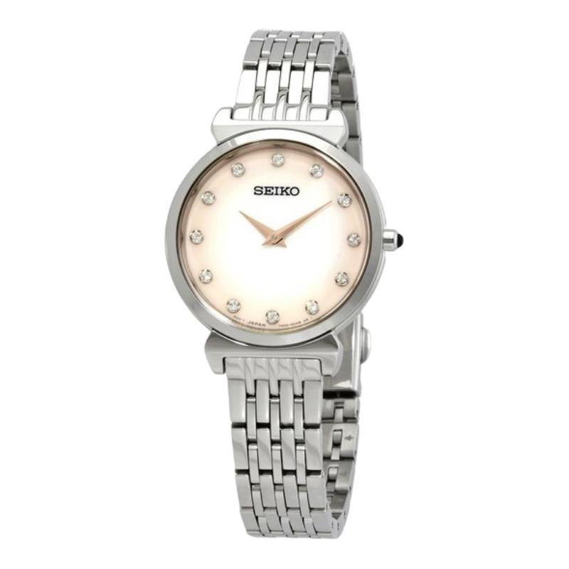 

SEIKO 50 meters waterproof Quartz Steel Strap 29.6mm women s watch mother-of-pearl dial SFQ803