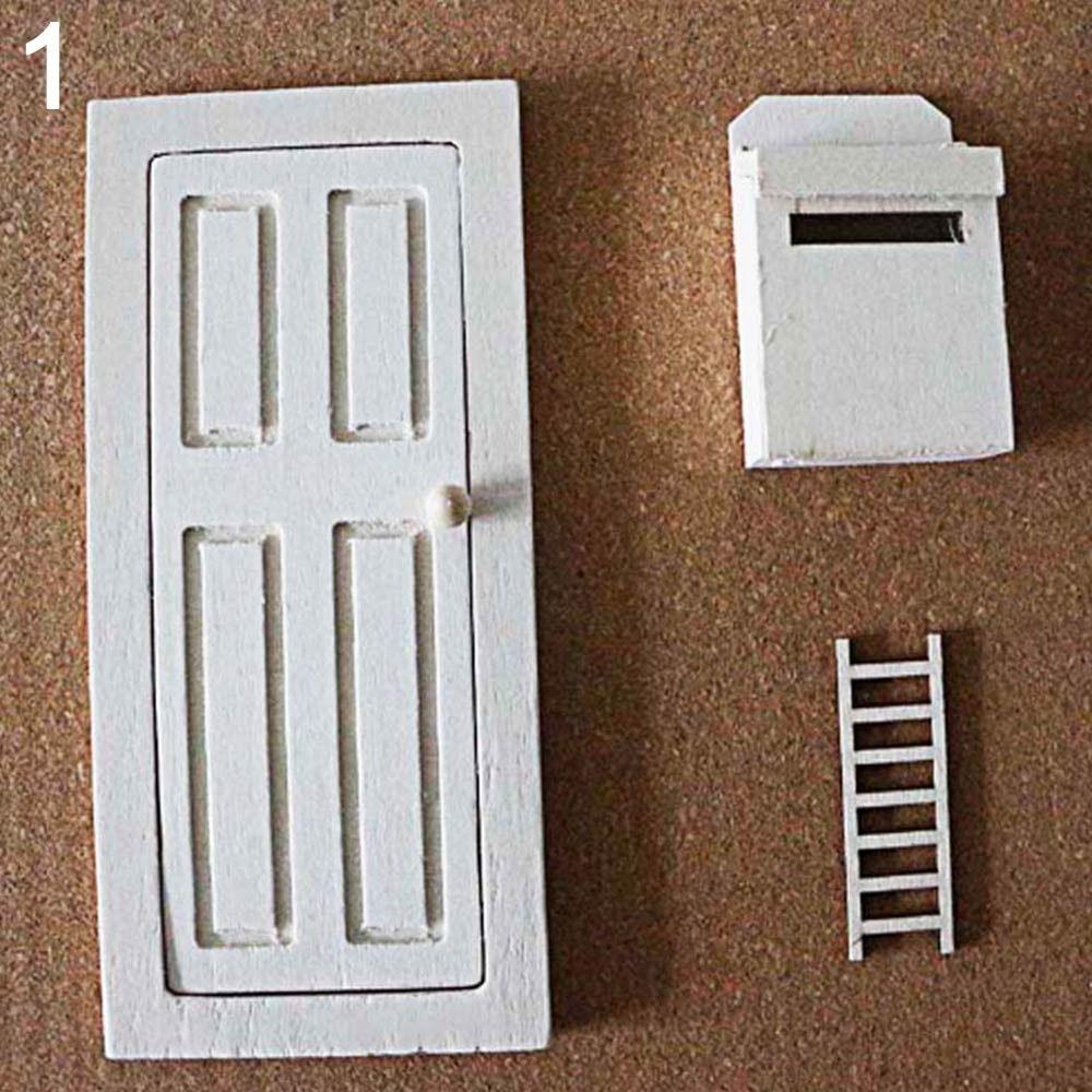 

Миниатюрные аксессуары для кукол Деревянная рама Домашняя модель Украшения Кукольная мебель Двери Окно кукольного домика 1
