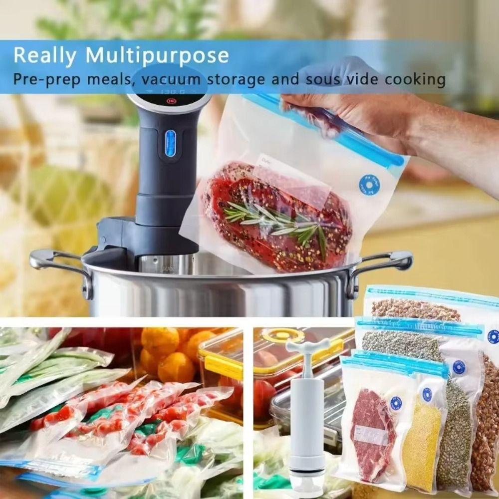 10 Stück Klare Vakuum-Lebensmittelaufbewahrungsbeutel Wiederverwendbare Aufbewahrungsbeutel für Kühlschrank Speisekammer Sous Vide
