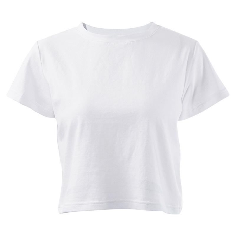 

European and American fashion new women s clothing summer solid color breathable versatile short-sleeved exposed button T-shirt L білий