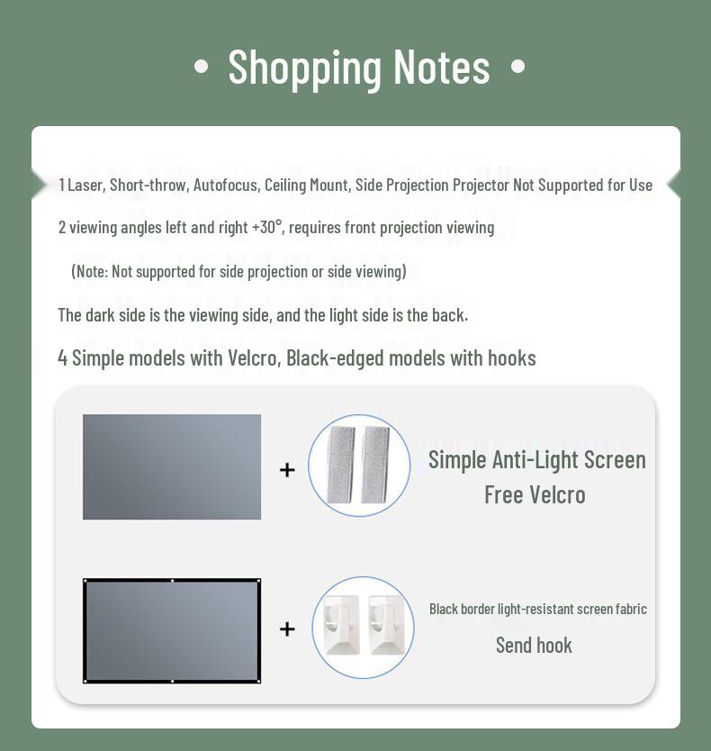 Portable 4K HD Projector Screen, 100-120 Inch Foldable Display for Home Movies