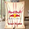 Red Bull Racing Individuelle Flanell-Kuscheldecke Drucken Sie Ihren Namen Text Weiche Warme Decke Weihnachtsgeschenk