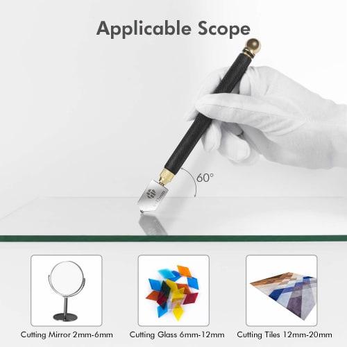 HT HOMETINKER Glass Cutter, 2mm-20mm, with Glass Cutting Oil, for Mirrors, Tile, and Mosaics