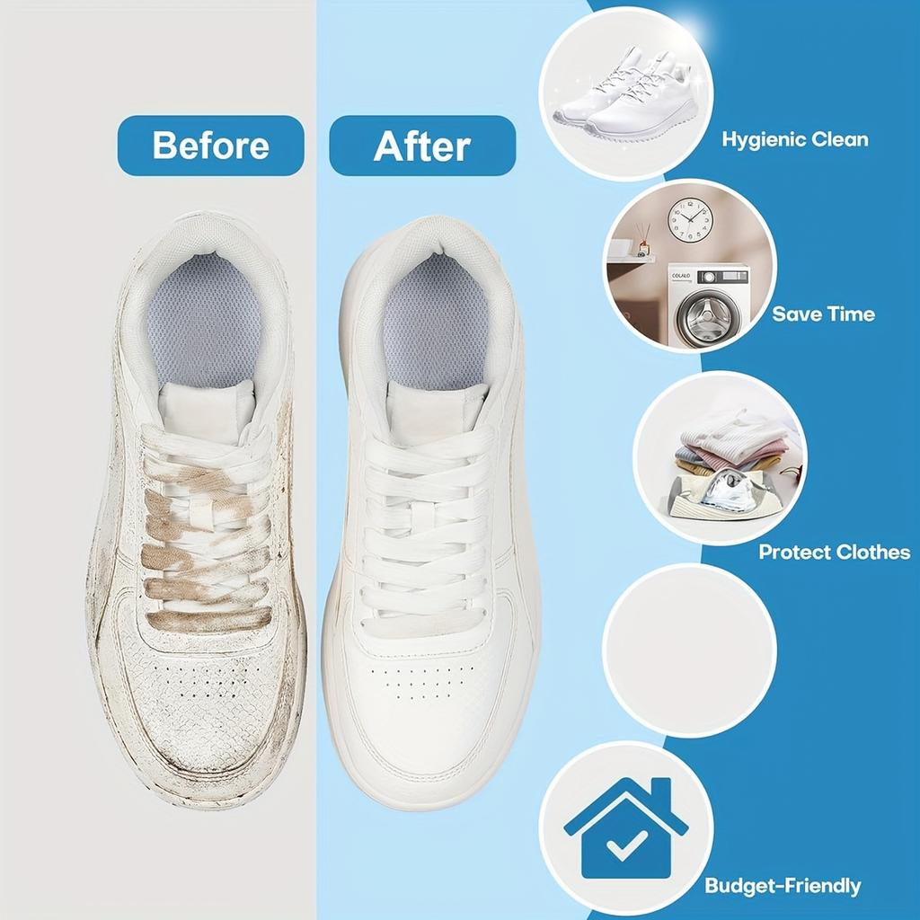 1pc Fluffy Fiber 360° Shoe Washing Bag - Reusable, Machine-Washable, Zipper Closure, Fade-Resistant for Sneakers & Footwear