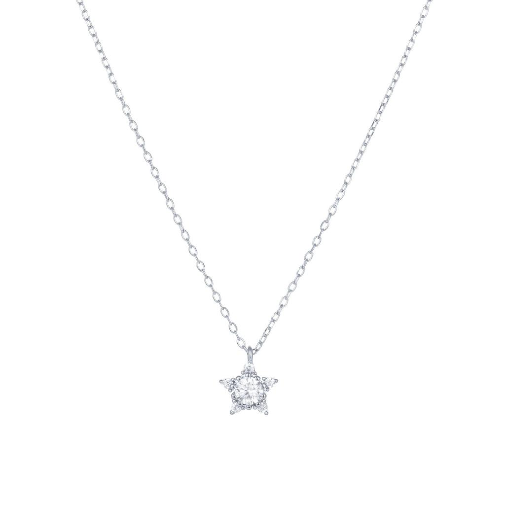 18K Goldplattierte S925 Sterling Silber Stern Anhänger Halskette für Damen - High-End Luxus Schlüsselbein Kette Design