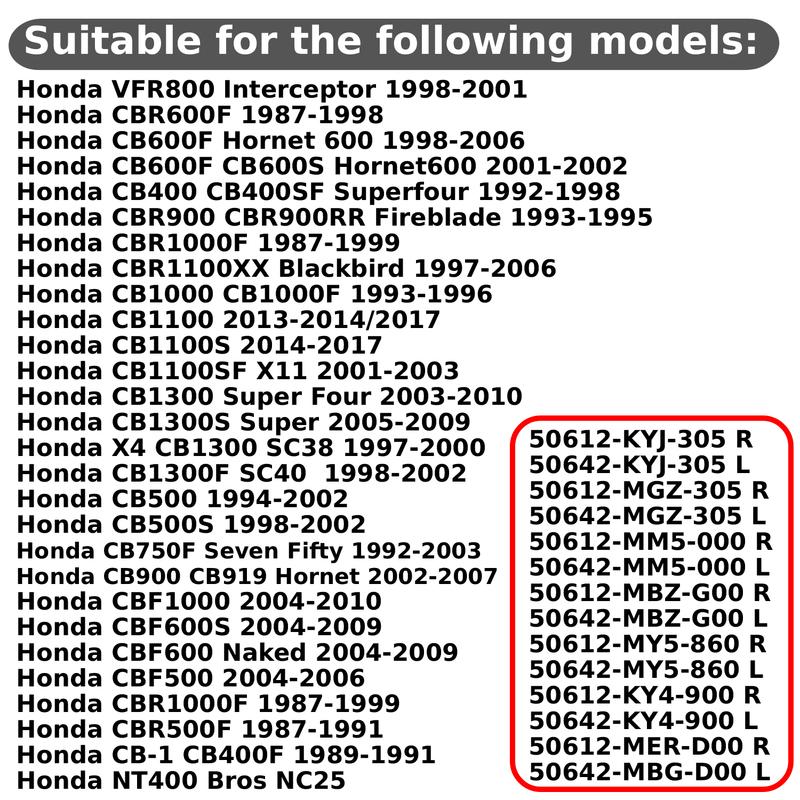 2 pcs Front Footrests Foot Pegs For Honda NT650 Bros Deauville NTV650 Revere NT700 50612-KY4-900 50612-MER-D00 R 50642-KY4-900 L