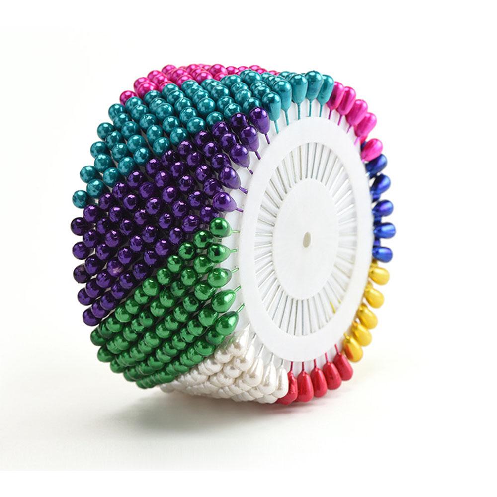 

480 шт. 1,5-дюймовые цветные круглые жемчужные булавки с прямой головкой, швейные булавки и игольницы, инструмент для рукоделия