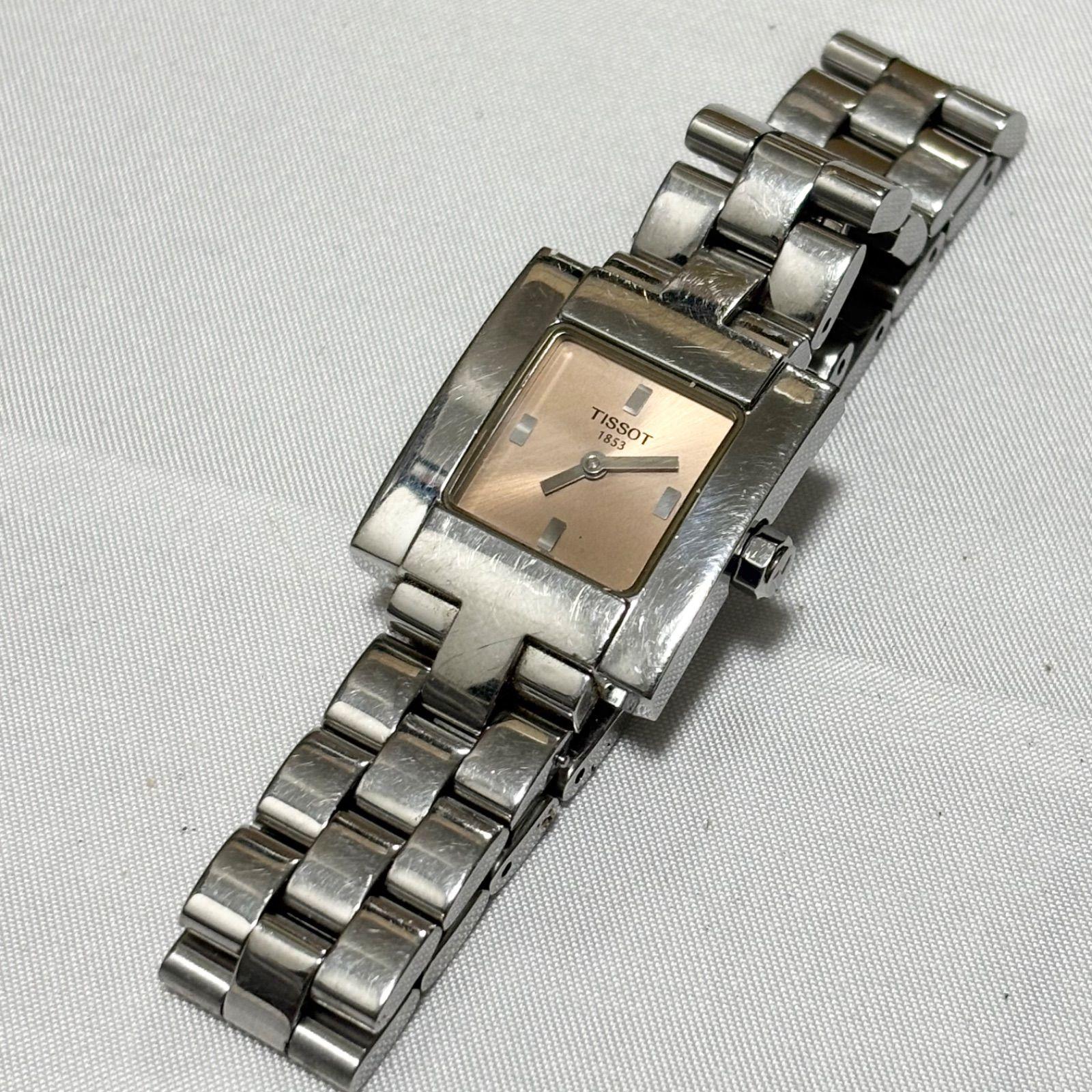 Used [Free shipping] TISSOT/Tissot/1853/Pink x Silver/Square/Quartz watch/Battery dead/Operation not confirmed/Used item/Junk item