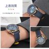 For CITIZEN Blue Angel Men Radio Wave Watch AT8020-54L/8020-03L/JY8078 Curved End Genuine Leather Watchband Bracelet Strap