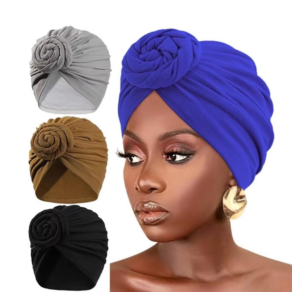 Elastic Twist Knot Turban Hat Wrap Style Cancer Chemo Hat Fashion Hijab Caps  Women Headwear