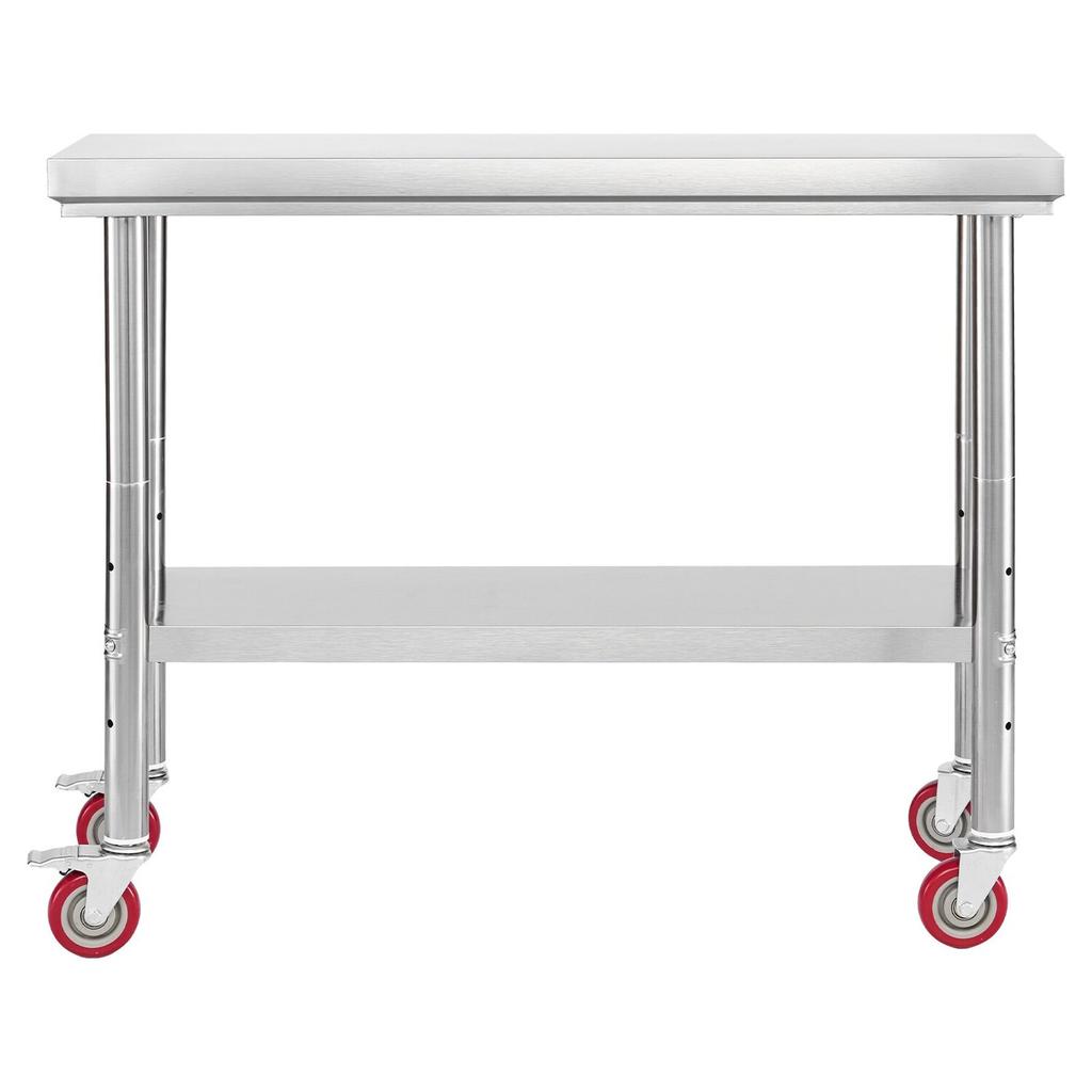 Stainless Steel Table, 60 X 90 Cm Food Prep Worktable with Wheels, Kitchen Prep Table with Adjustable Undershelf Workstations for Commercial Kitchen,