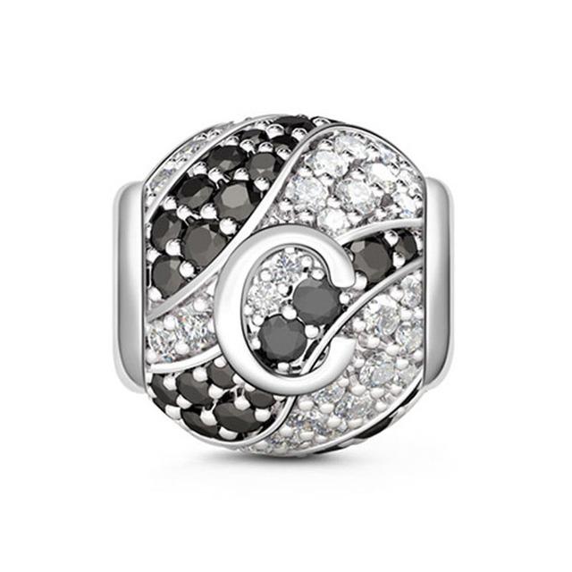 Kulaté Pave Abc Písmeno abecedy 925 Sterling Silver korálky Charm Fit Originální módní náramky pro kutily pro ženy Dárkové šperky