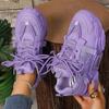 Purple White Platform Sneakers Women Breathable Leather Comfortable Chunky Women Sneakers Thick Sole Luxury Casual Sports Shoes