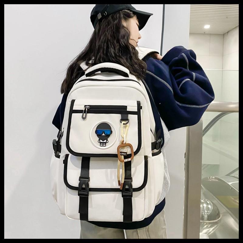 Large-capacity Schoolbag Male Junior High School Students Backpack Female 2024 New Casual Light Burden Reduction Computer Bag