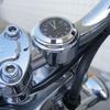 7/8" 1" Motorcycle Bike Chrome Waterproof Dial Handlebar Clock Glow Watch Black &Silver Base