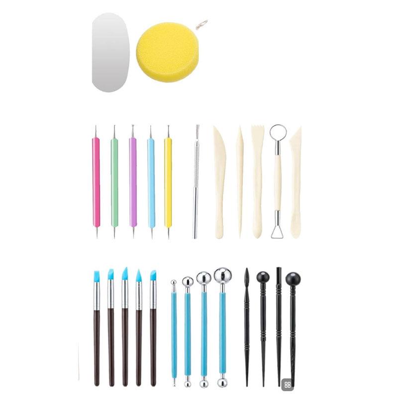 Ensemble d'outils de modelage en argile de poterie en cinq pièces pour sculpture DIY
