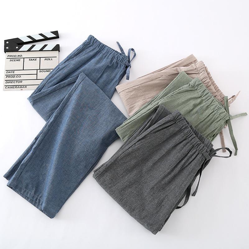 Men's Thin Pajama Pants Soft Pants Cool Drawstring Sleep Pants Loose Cotton Sweatpants with Pockets Breathable Lightweight Casual Pants for Male
