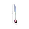 Feather‑Shaped Spoon Fork, 304 Stainless Steel Coffee Stirring Spoon Creative Dessert Gift Utensil