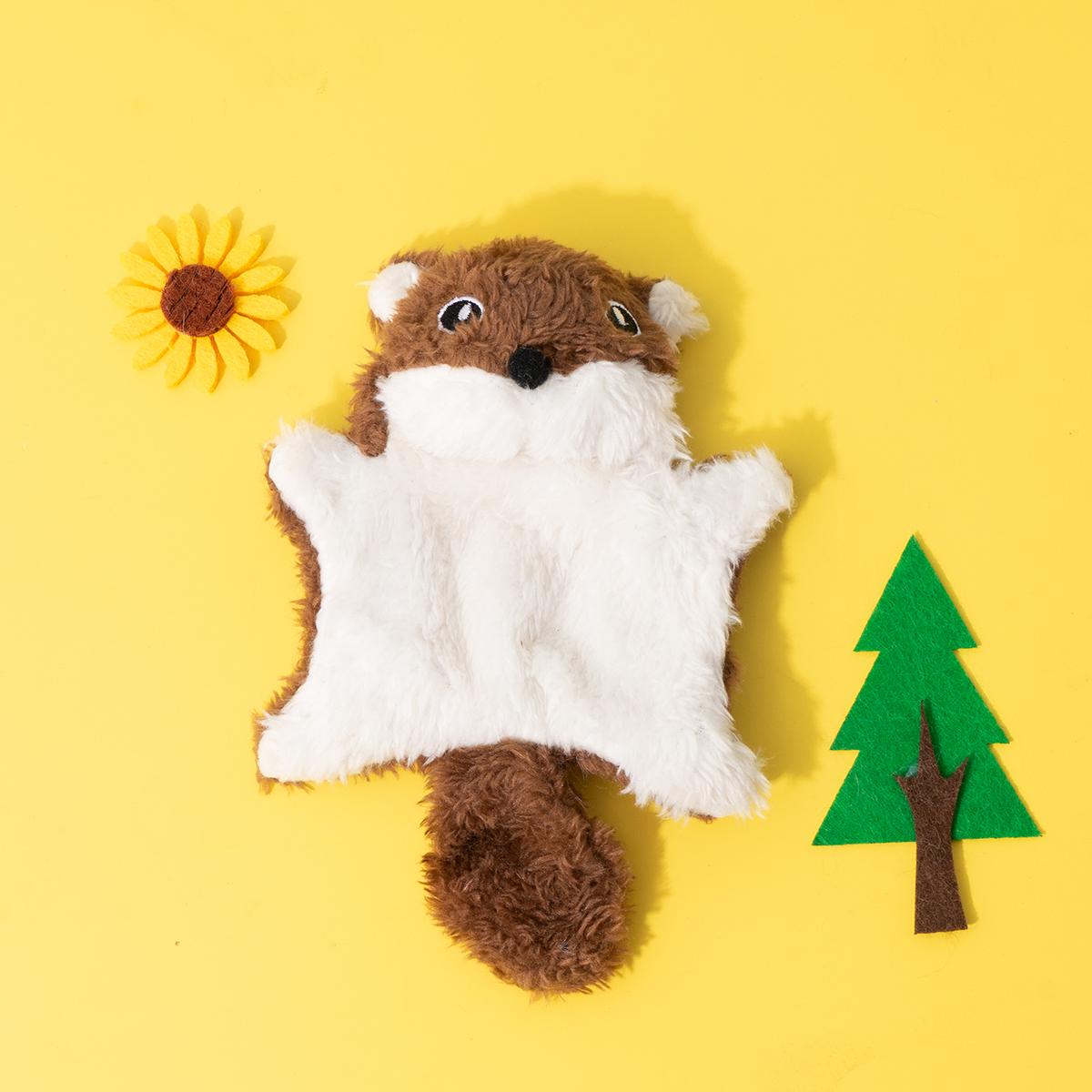 

Funny Little Flying Squirrel Cat Toys Interaction Chew Molars Catnip Dog Toy Bite Resistance Puppy Kitty Toy Squeak Pet Supplies коричневый