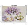 Volles Diamantgemälde Kreuzstich Lila Flieder Blumen Strass Kristall Bohrer Handarbeitsset