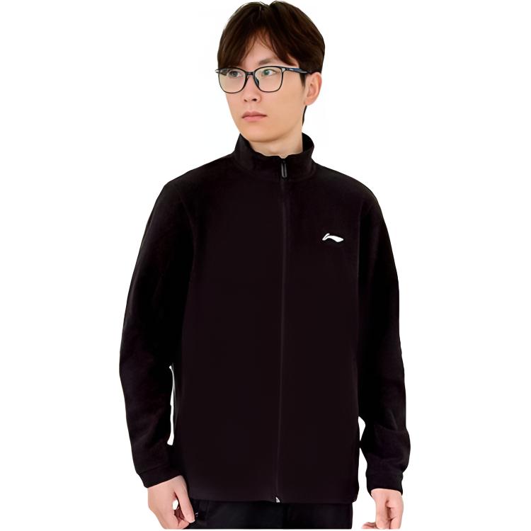 Li Ning Fleece Stand Collar Jacket Unisex Outerwear AMDV127-1
