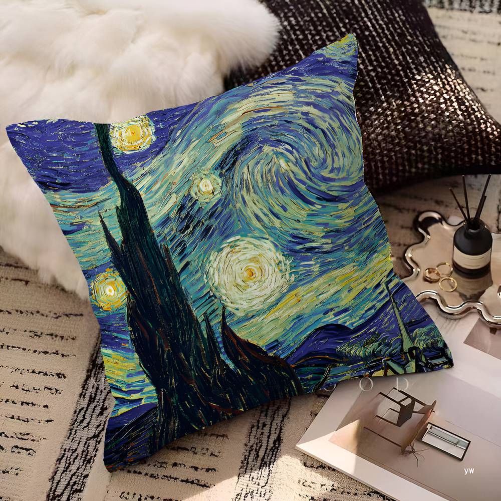 Van Gogh Oil Paintings Pillow Cushion Cover Pillowcase Living Room Sofa Home Decor