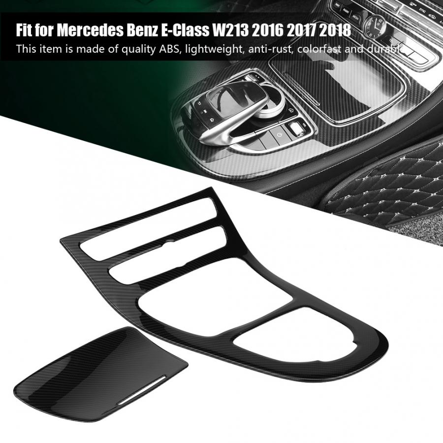 Panou de schimbare a vitezelor de control central al mașinii Capac ornamental decorativ Culoare fibră de carbon pentru Mercedes Benz Clasa E W213 2016 2017