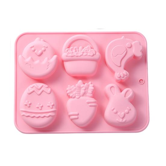 Easter Chocolate Mold Non-Stick Shape Silicone Baking Chocolates Candies Cake Mold Easter Bunny Cupcakes Candy Mold