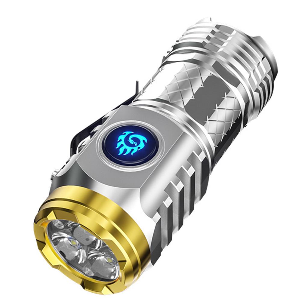 Three-eyed Lampbead Mini Flashlight Rechargeable Emergency Light For Camping Travel