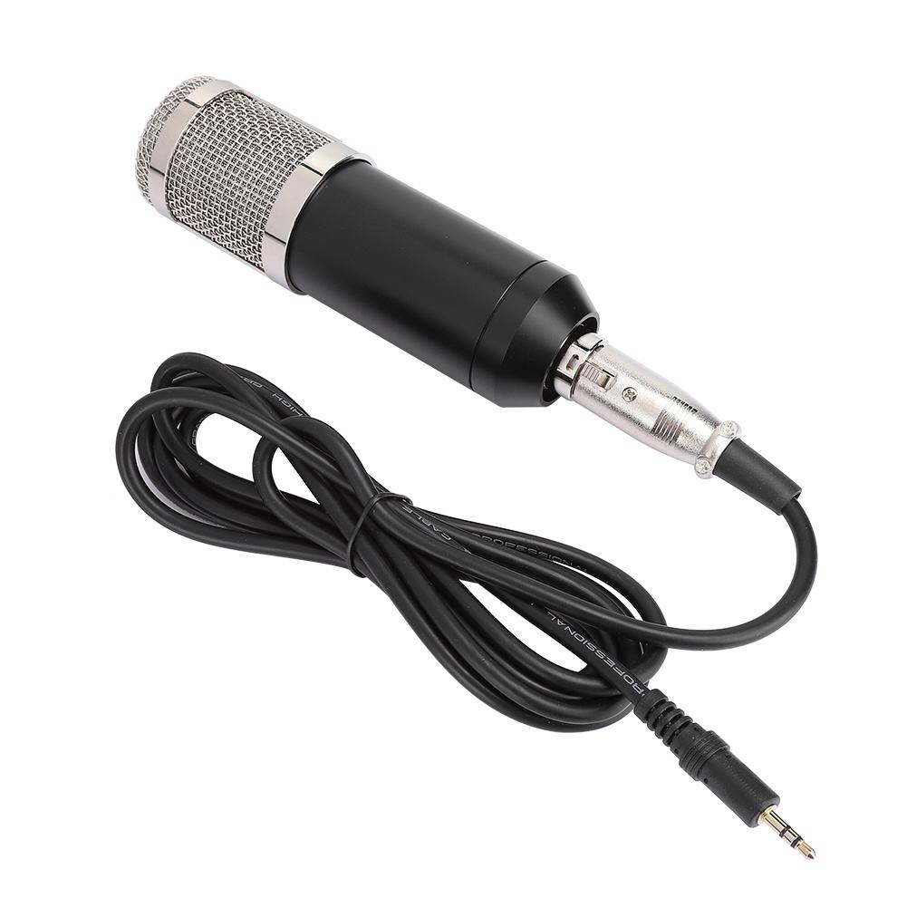 Wired Computer Condenser Microphone with Stand for Live Streaming Karaoke Recording