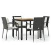 VidaXL Garden Dining Furniture and Cushions 5pcs Black Wicker 3157964