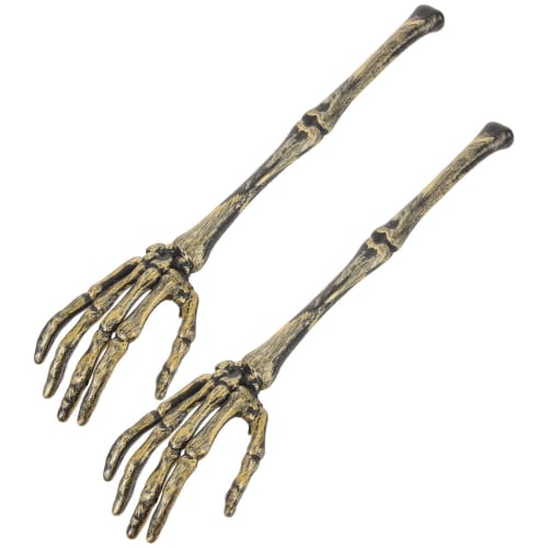 

PRETYZOOM Skeleton Hand Salad Tongs: 1 Pair Skeleton Arm Hand Serving Fork and Halloween Spoon, Halloween Kitchen Dinnerware Set for Haunted House Hal