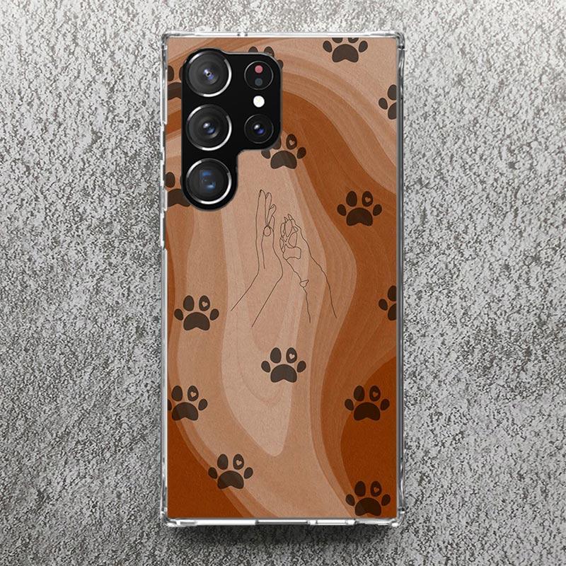 Dog FootPrint Soft Case for Samsung Galaxy S25 S24 S23 S22 Ultra S21 Plus S20 FE Phone Shell S10 + Pattern Cover Paw Cute Print