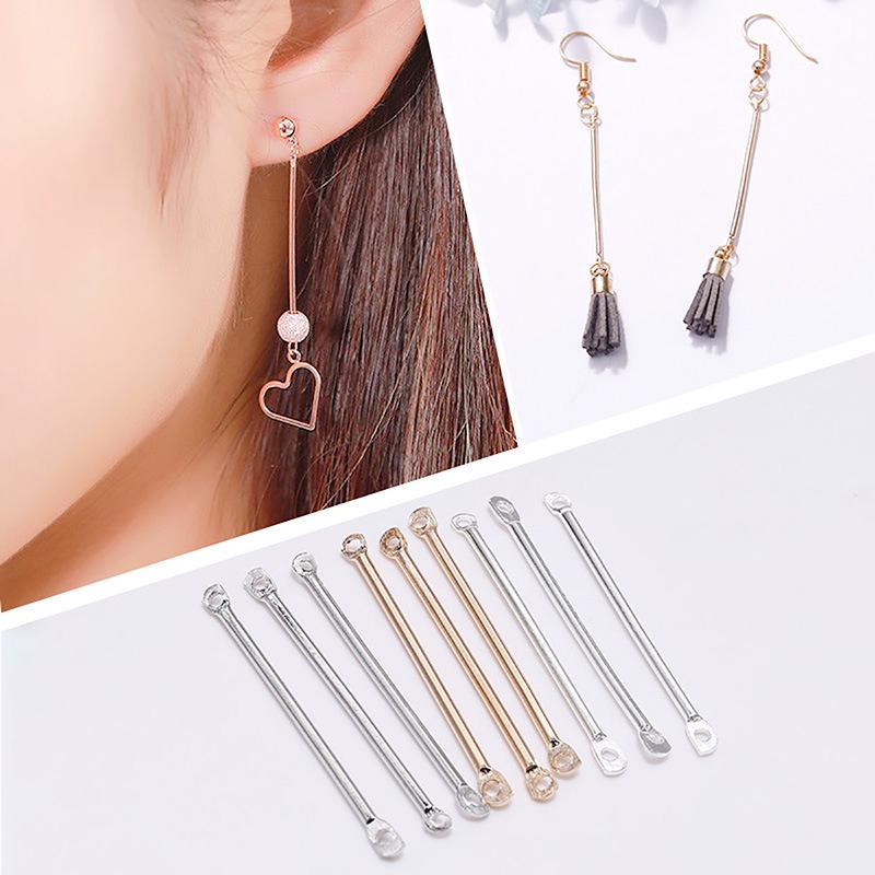 Double-Hole Rod Cylindrical Ear Post DIY Jewelry Accessories: Simple Handmade Earrings Pendants