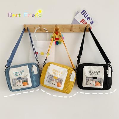 Canvas Bag Female Crossbody Bag Ins Wind Japanese Small Fresh Primary and Secondary School Students Cute Shoulder Bag Transparent Jelly Bag
