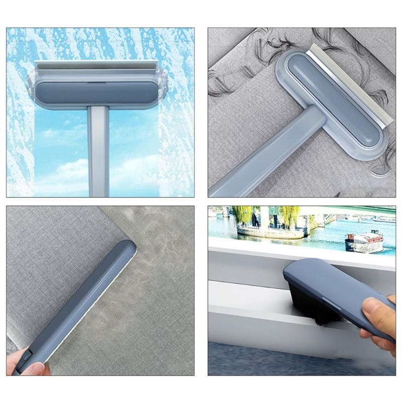 Double Direction Bristle Cleaning Tool Long Handle Design For Effortlessly Pet Hair Pickup On Various Textured Surfaces